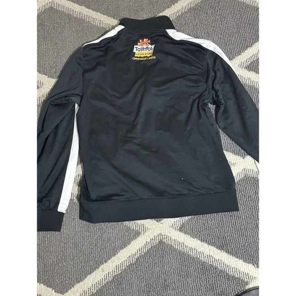 VTG Nike Oregon Ducks Jacket Mens L Black Full Zip Lightweight Tostitos Bowl - Picture 3 of 10